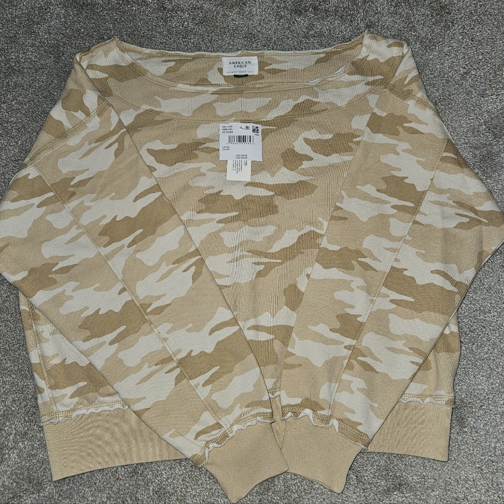 American Eagle Outfitters Beige Camouflage Top BNWT!